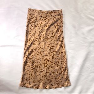 New Without Tags Nasty Gal Spotty Satin Midi Skirt